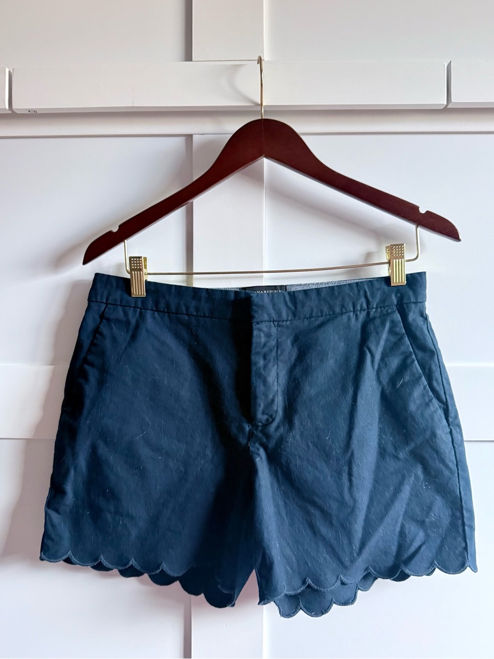 Banana Republic Navy Scalloped Hem Shorts